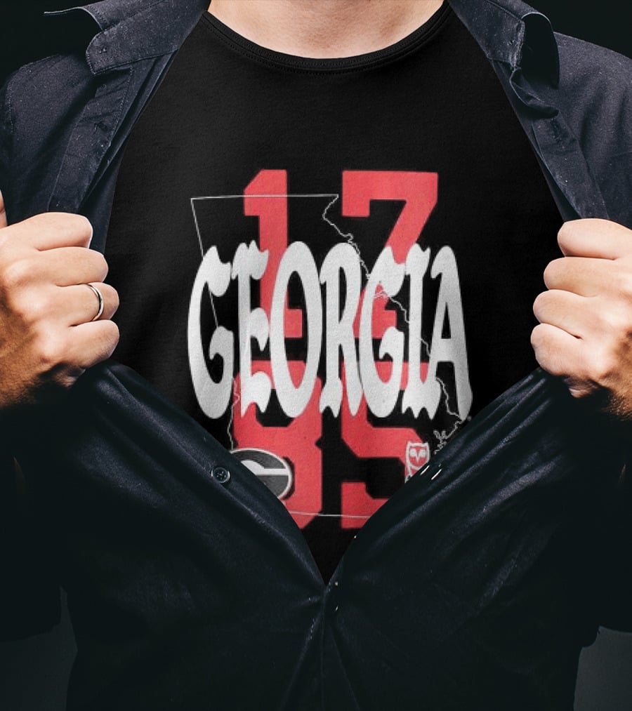 Georgia Bulldogs 13 Campus Store Ovo Black T-Shirt