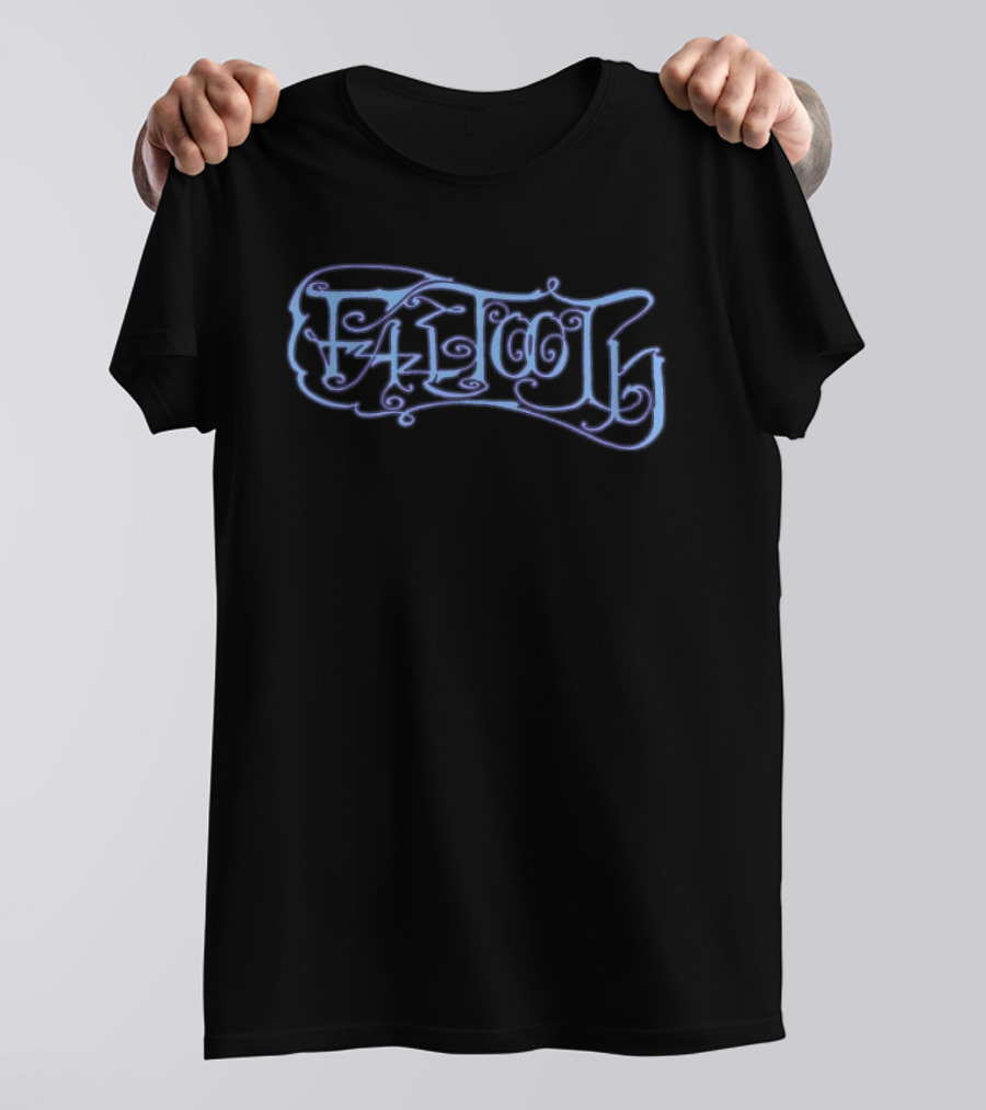 Just Store Faetooth Cropped Purple Calligraphic T-Shirt