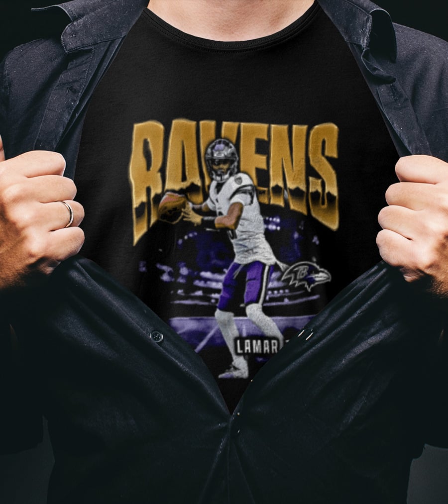 Ravens Lamar Jackson Football Iconic Quarterback T-Shirt