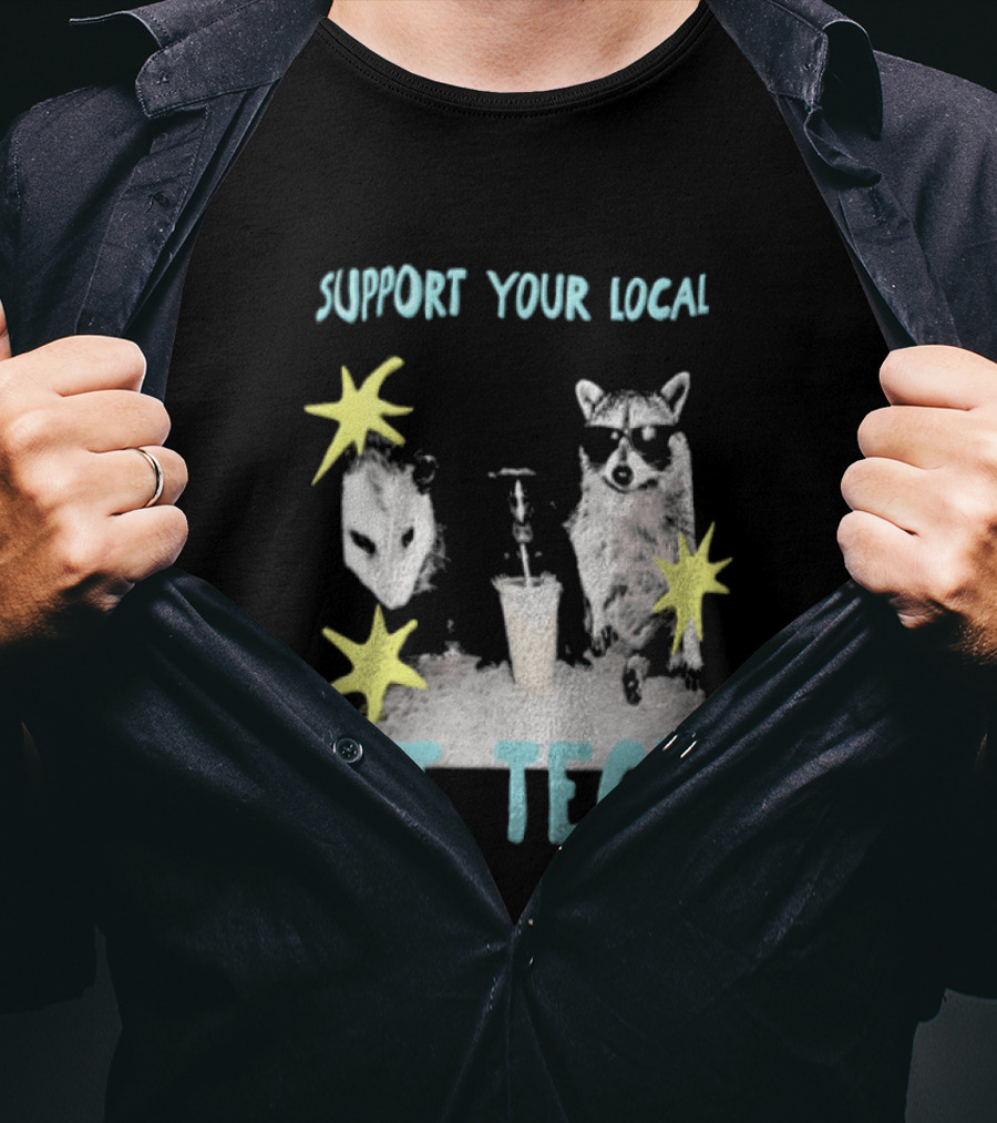 Support Your Local CT Techs Opossum Skunk Raccoon Stars T-Shirt