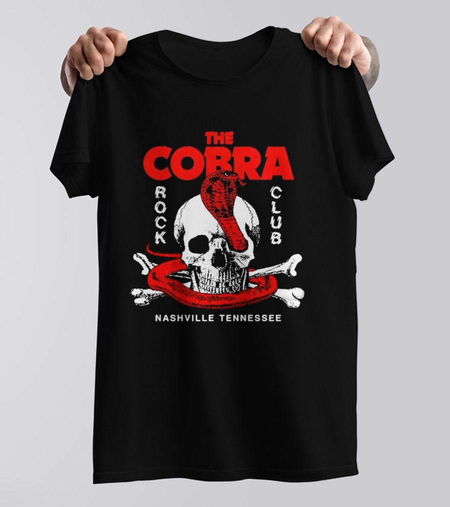The Cobra Rock Club Skull And Snake Nashville Tennessee T-Shirt