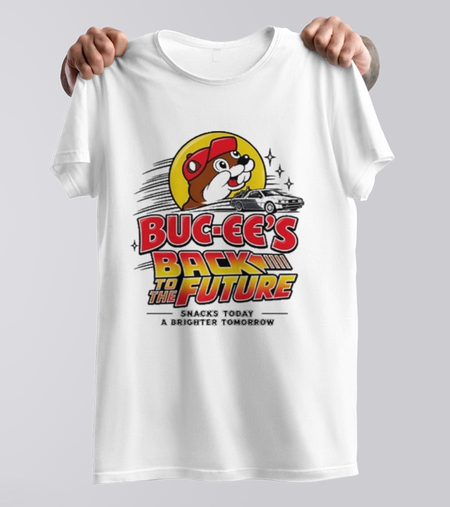 Buc Ee's Back To The Future DeLorean Snacks Today Brighter Tomorrow T-Shirt