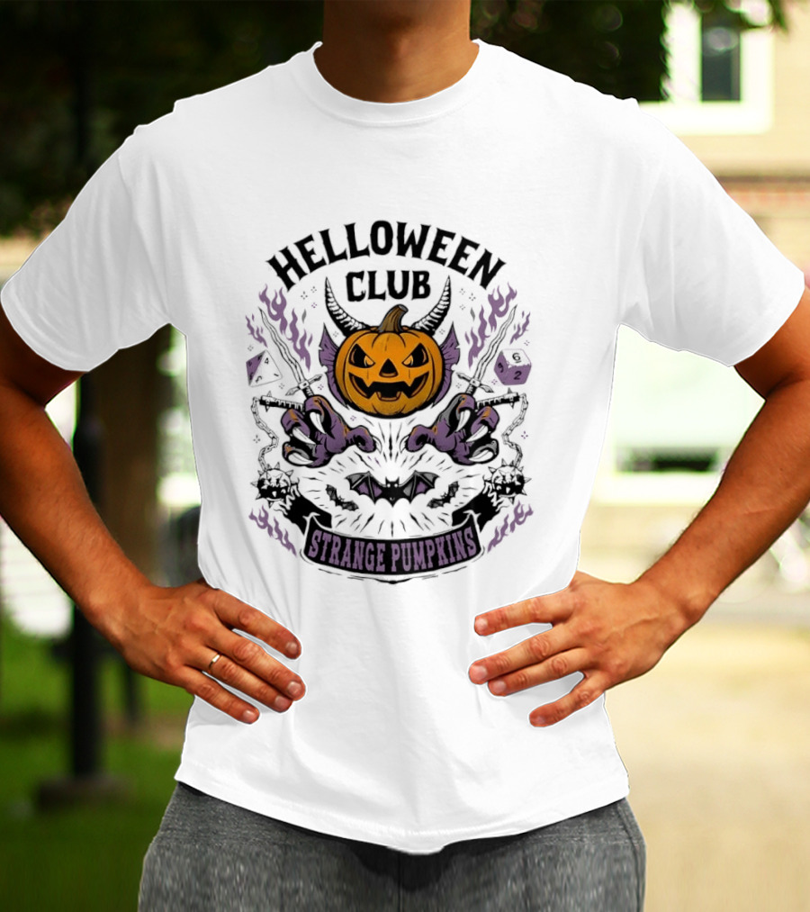 Helloween Club Strange Pumpkins Halloween Jack O' Lantern Monster Claws T-Shirt
