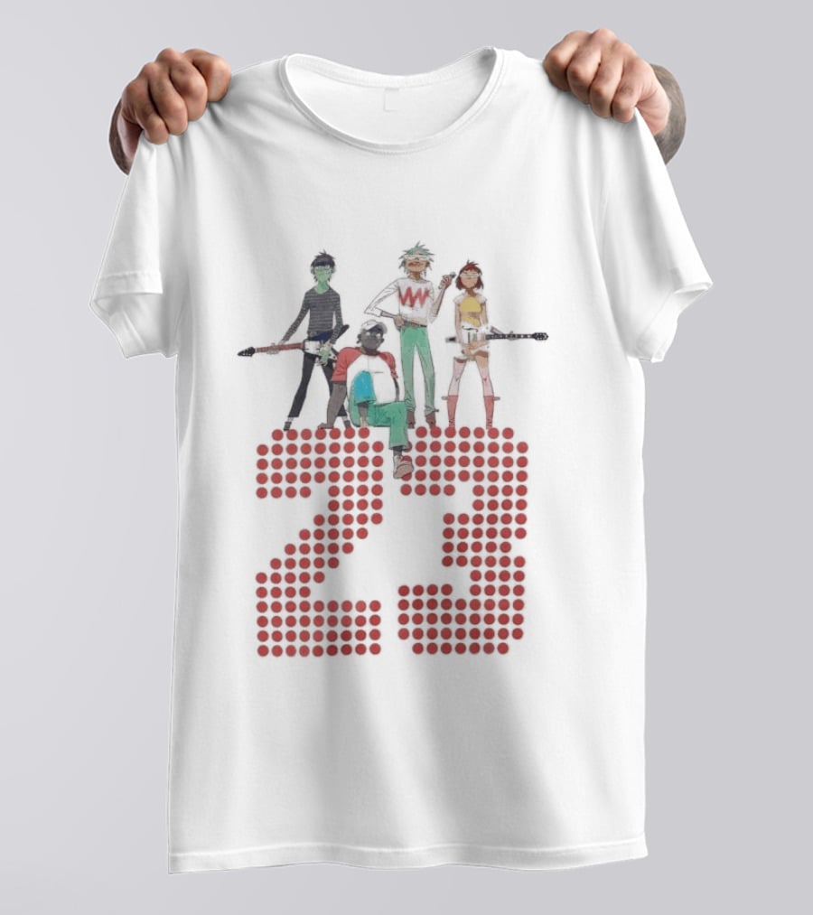 Hot Topic Gorillaz Band 23 Group Red Dots T-Shirt