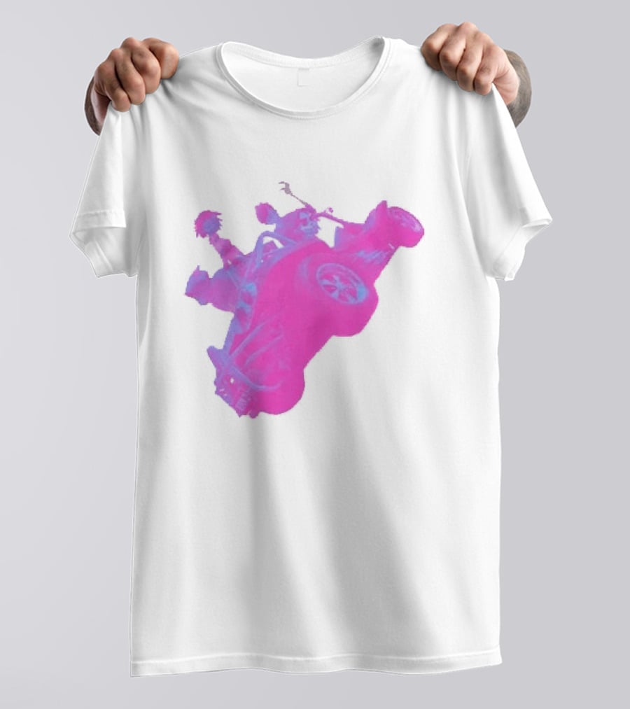Hot Topic Gorillaz Neon Buggy Pink Blue Vehicle T-Shirt