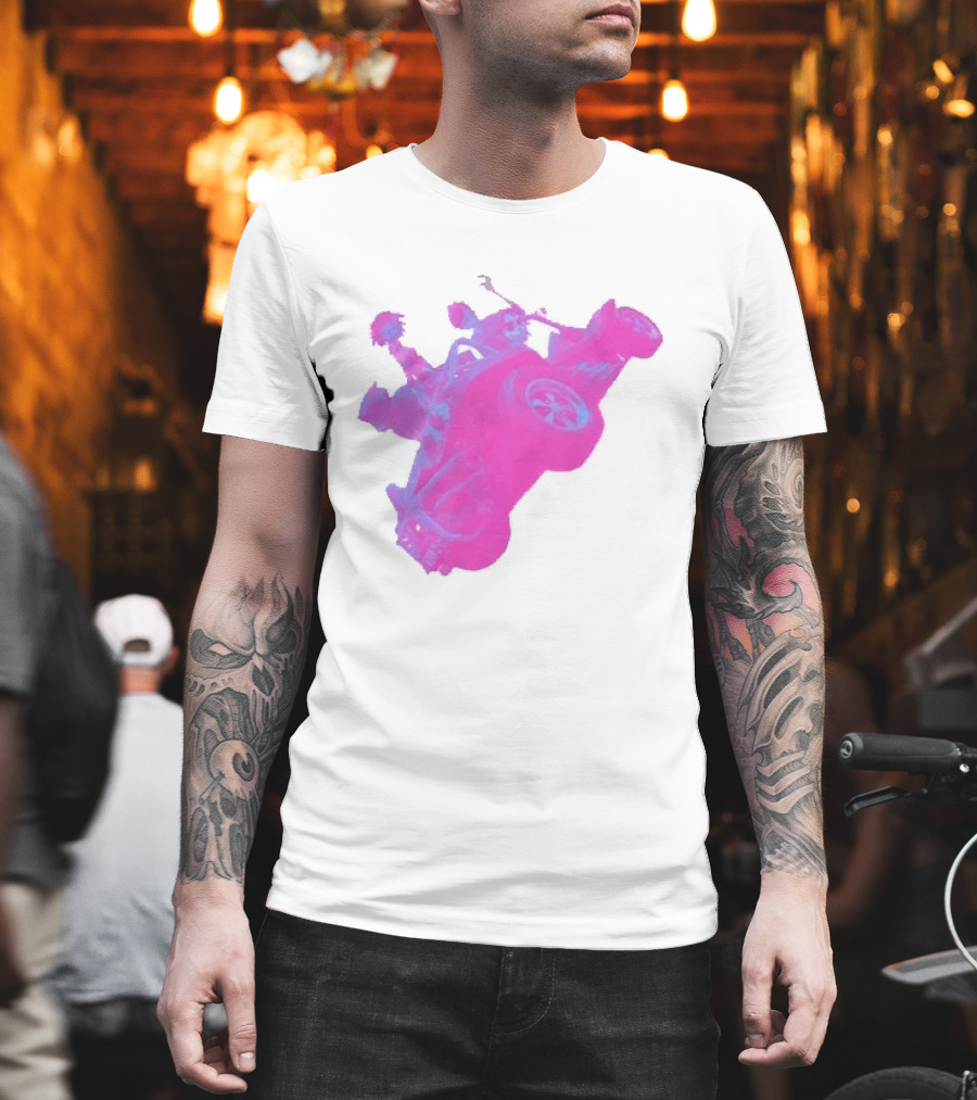 Hot Topic Gorillaz Neon Buggy Pink Blue Vehicle T-Shirt