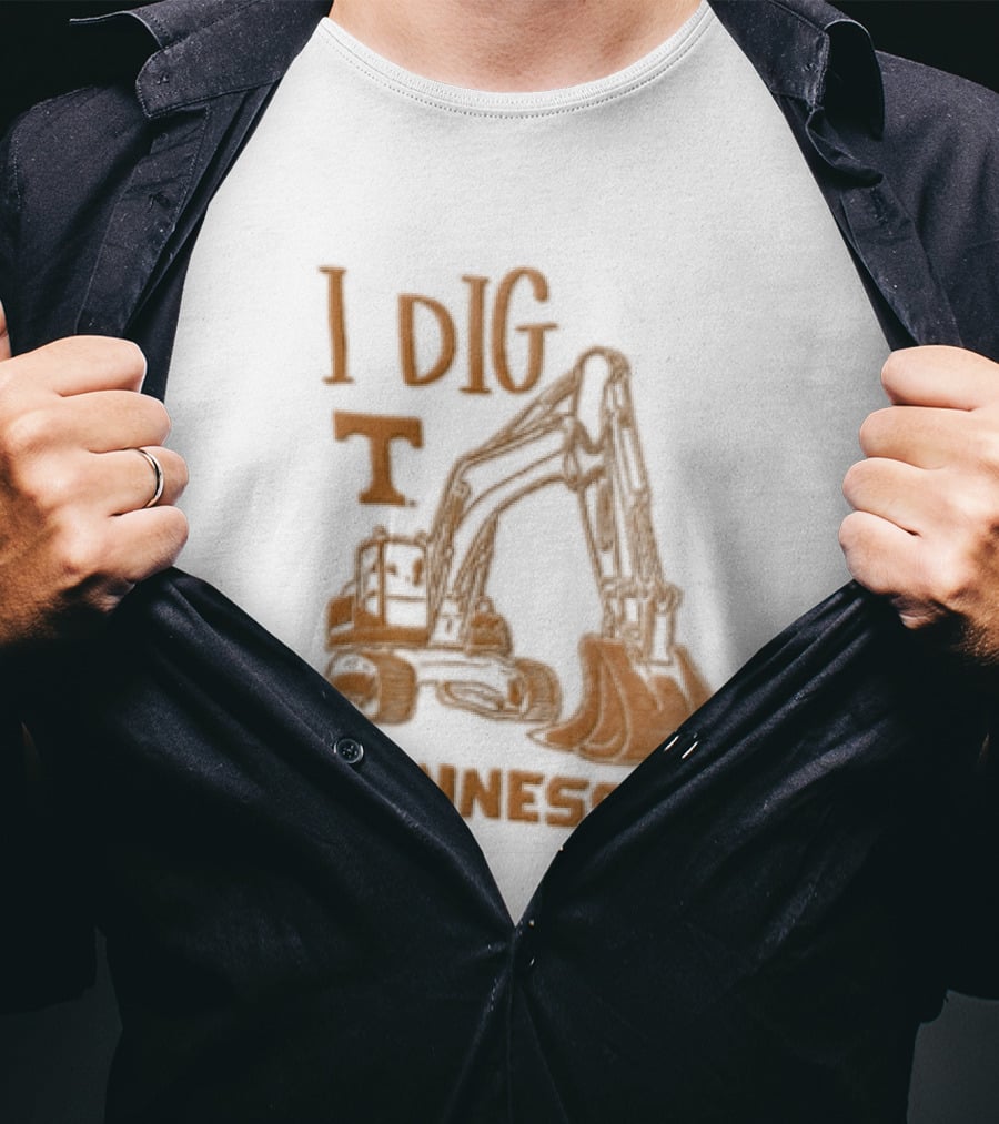 I Dig Tennessee Excavator Orange Text Construction Equipment T-Shirt