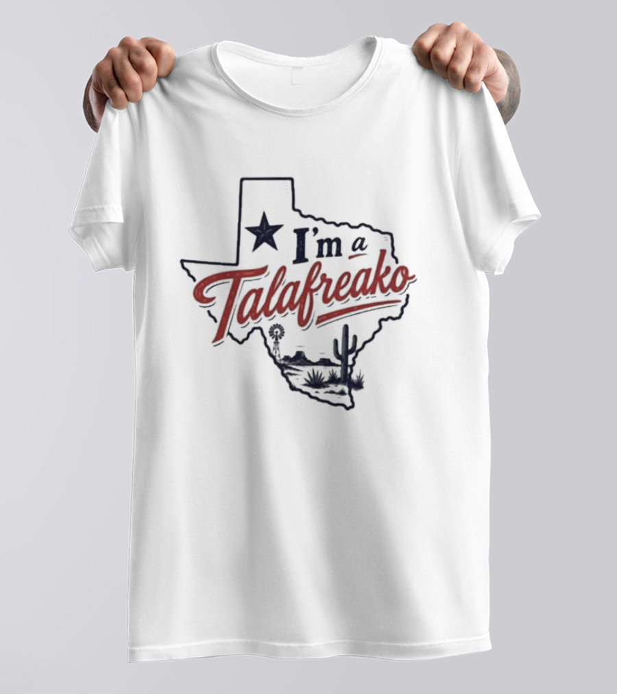 I'm A Talafreako James Talarico Texas Map Star Cactus T-Shirt