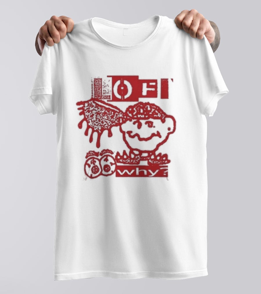 Lofi Why WDYM Pullover Hood Ash Smiley Face Dripping T-Shirt