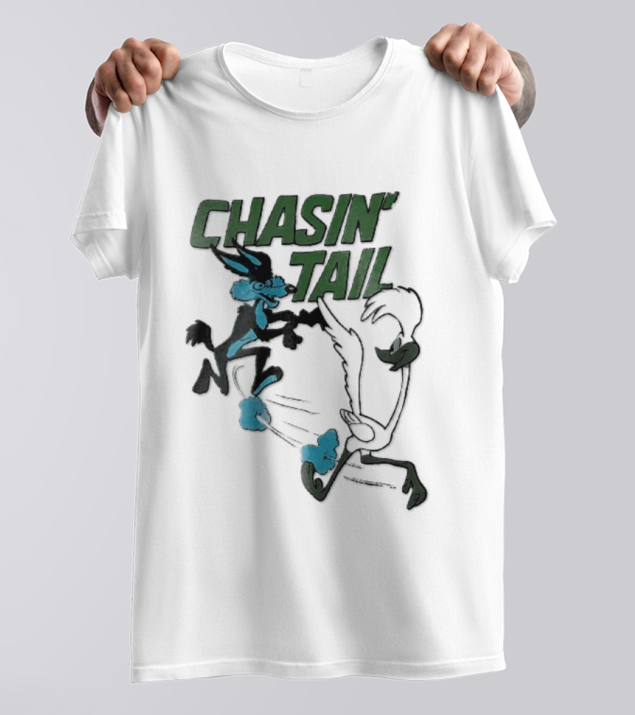 Chasin' Tail Looney Tunes Cartoon Bugs Bunny And Bull T-Shirt