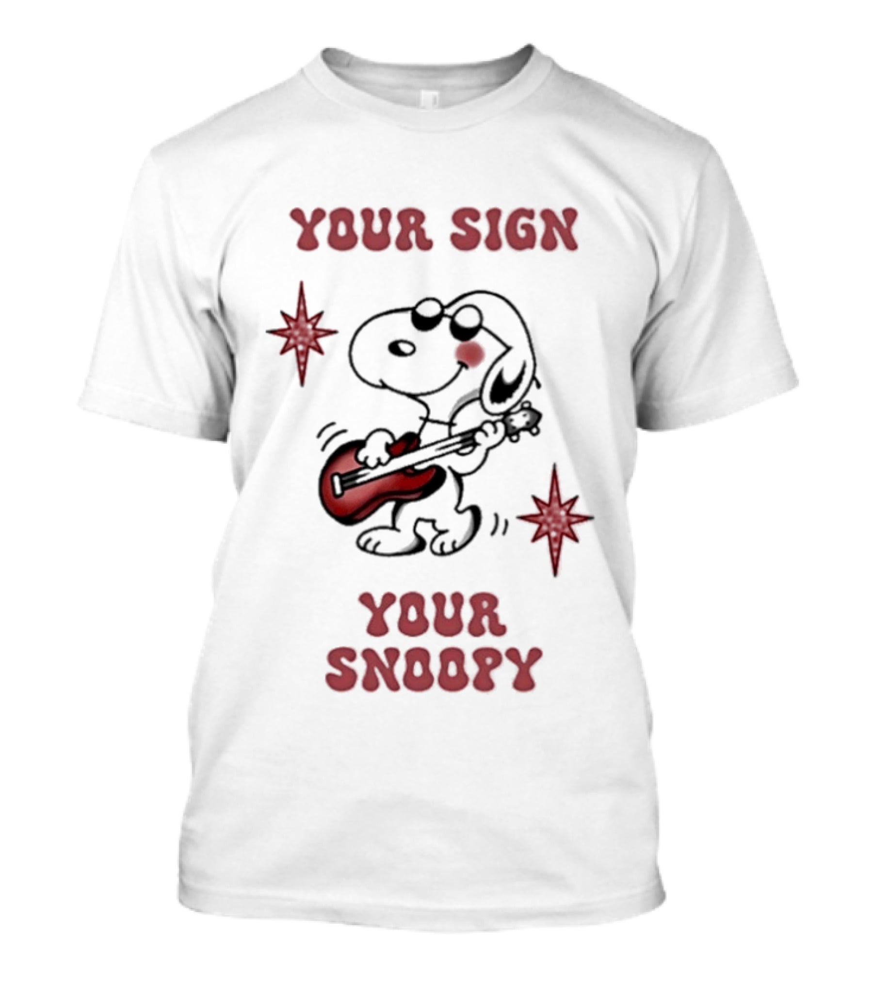 Your Sign Your Snoopy Guitar Iconic Peanuts Character Playing Music T-Shirt