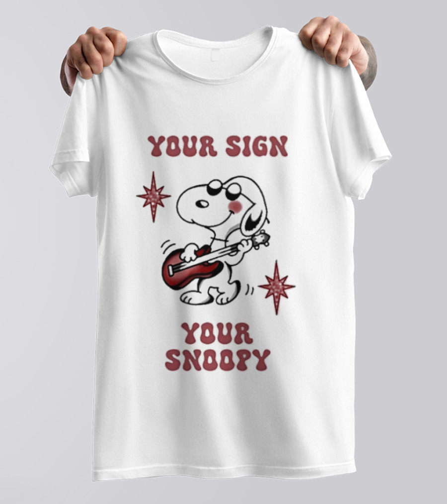 Your Sign Your Snoopy Guitar Iconic Peanuts Character Playing Music T-Shirt
