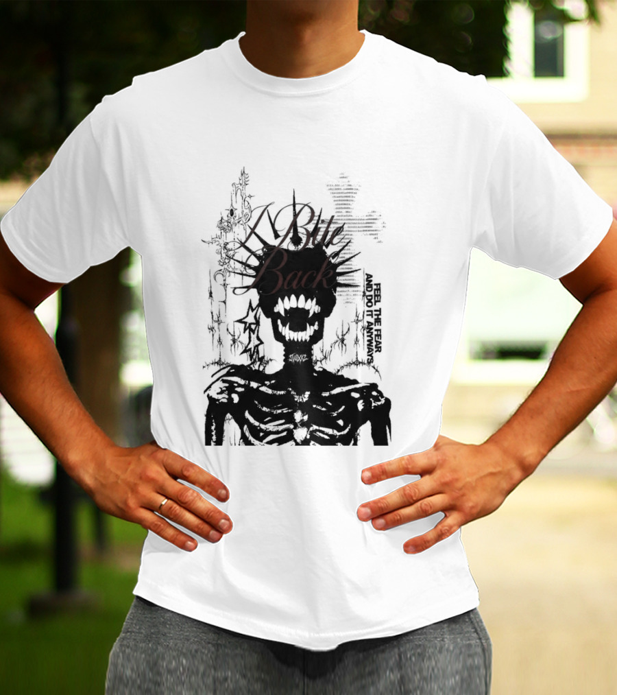 Swixxz Bite Back Jumbo Skeleton Cross T-Shirt