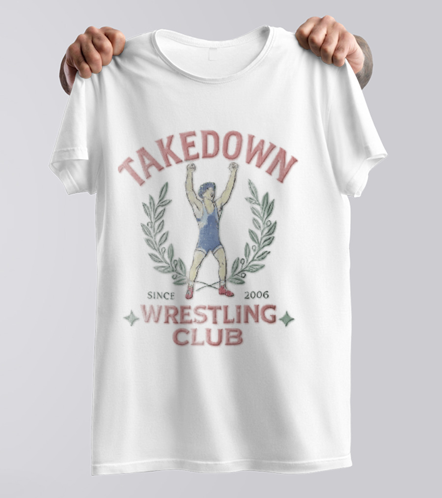 Takedown Wrestling Club Vintage Athlete Laurel Since 2006 T-Shirt