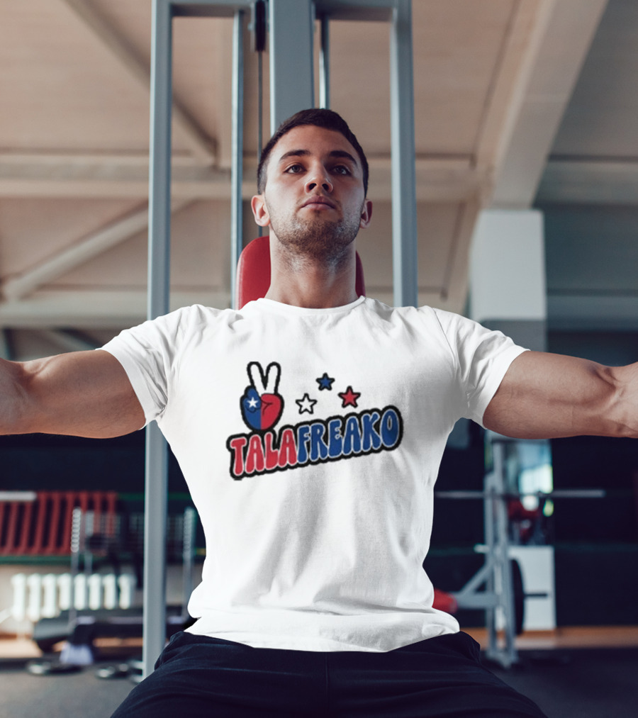 TALAFREAKO Chilean Flag Peace Sign Stars Patriotic T-Shirt