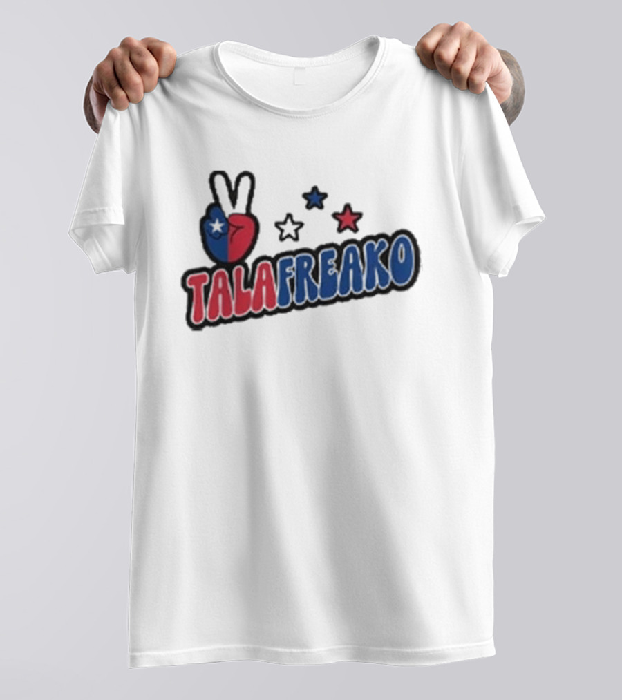 TALAFREAKO Chilean Flag Peace Sign Stars Patriotic T-Shirt
