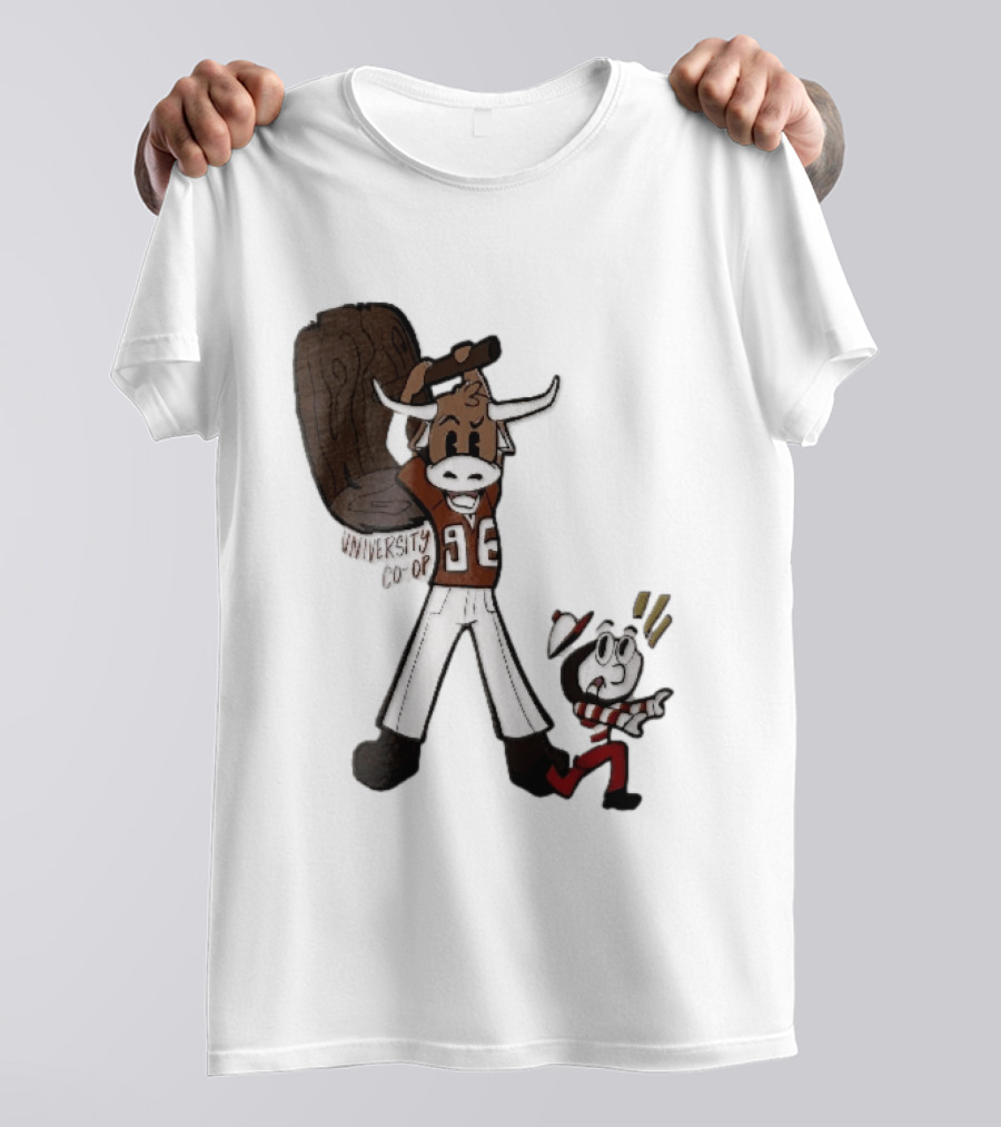 Texas Longhorns University Co Op Cartoon Longhorn 96 Football T-Shirt