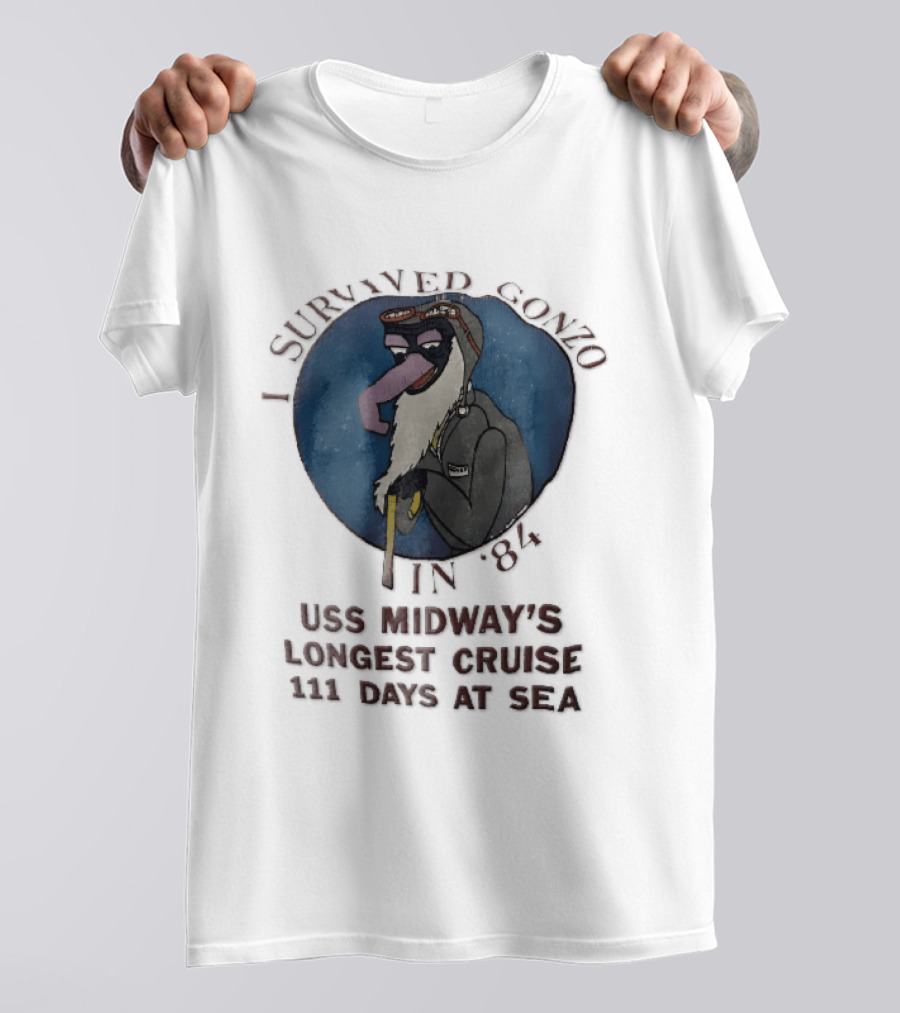 USS Midway I Survived Gonzo 1984 Longest Cruise 111 Days At Sea T-Shirt