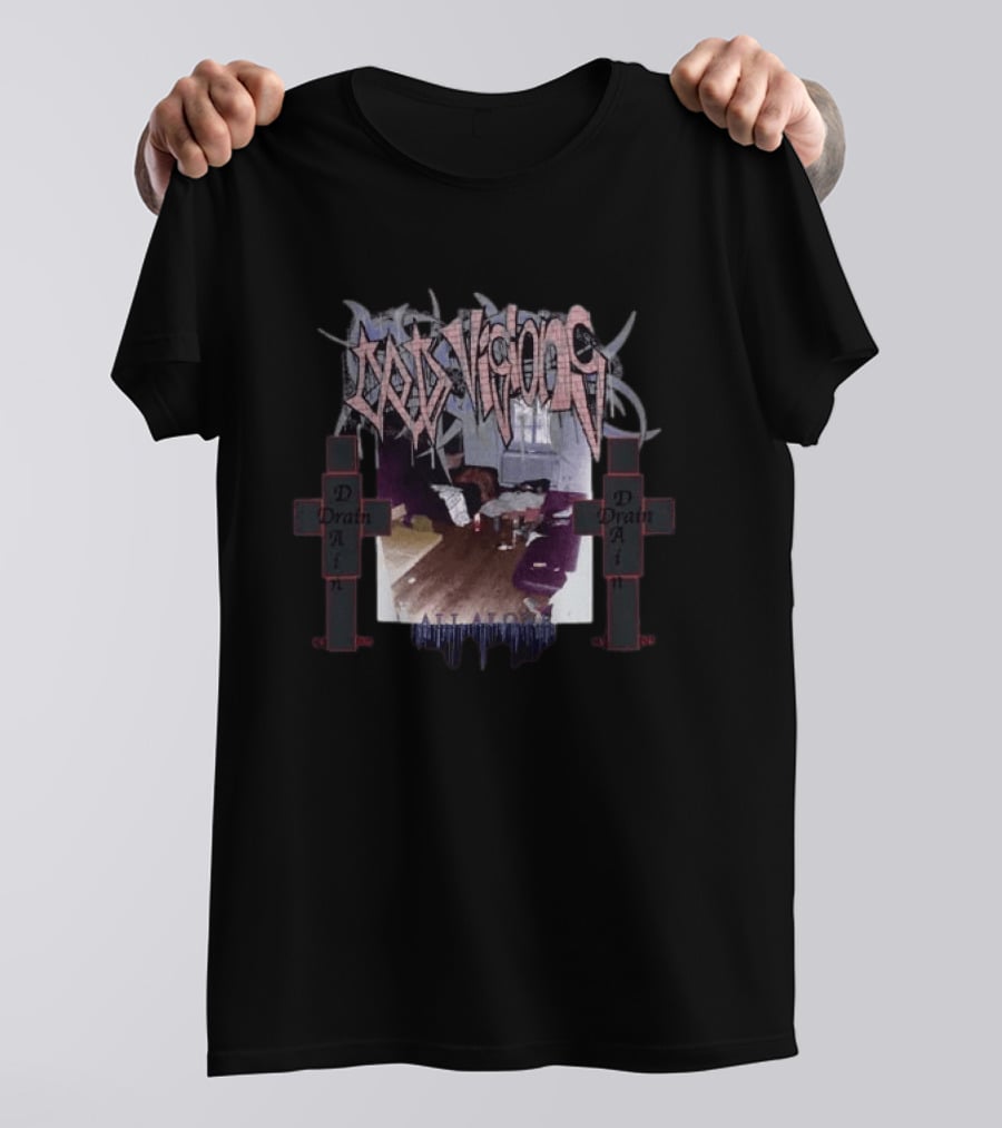 Bladee Cold Visions 32 Black Drain Gang Gothic Aesthetic T-Shirt
