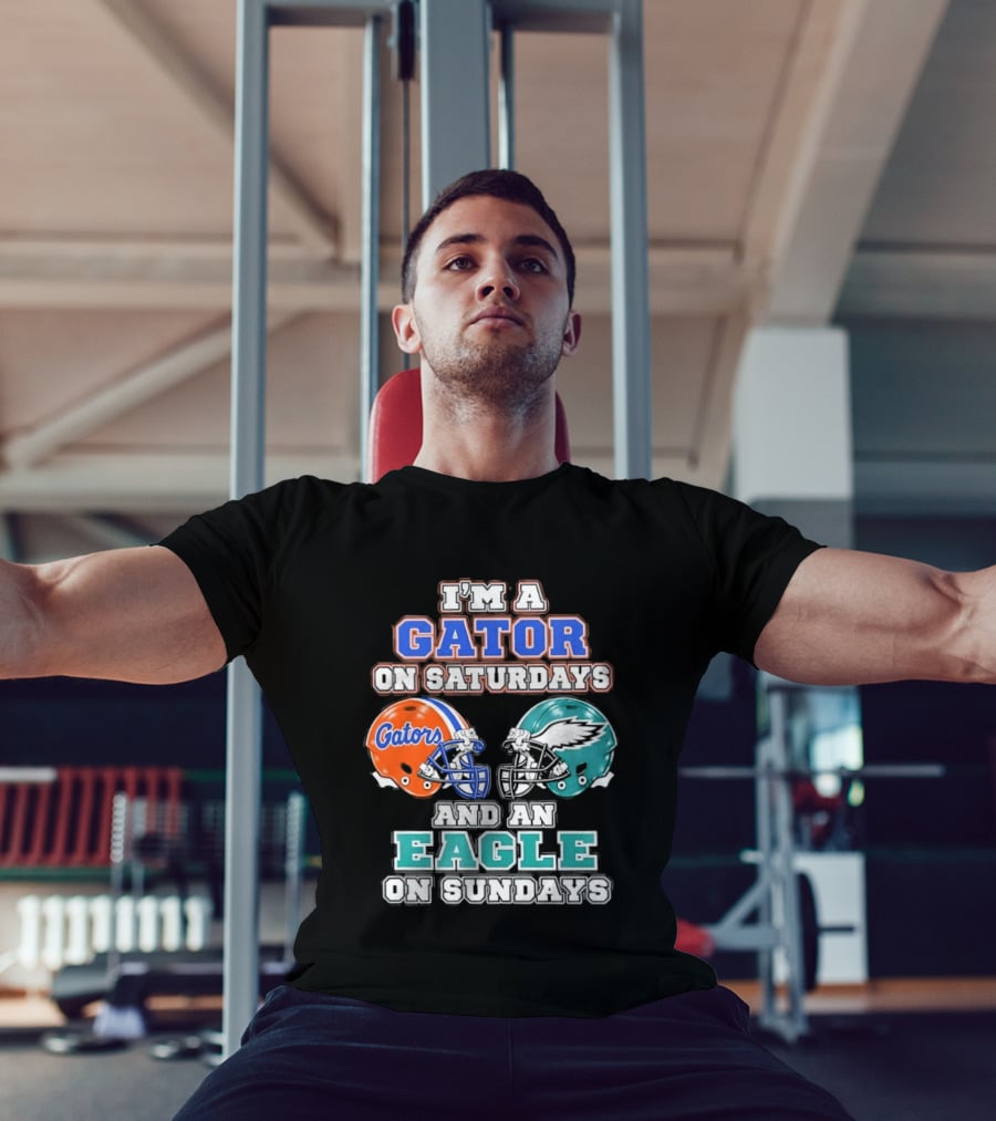I'm A Gator On Saturdays And An Eagle On Sundays Football Helmets T-Shirt