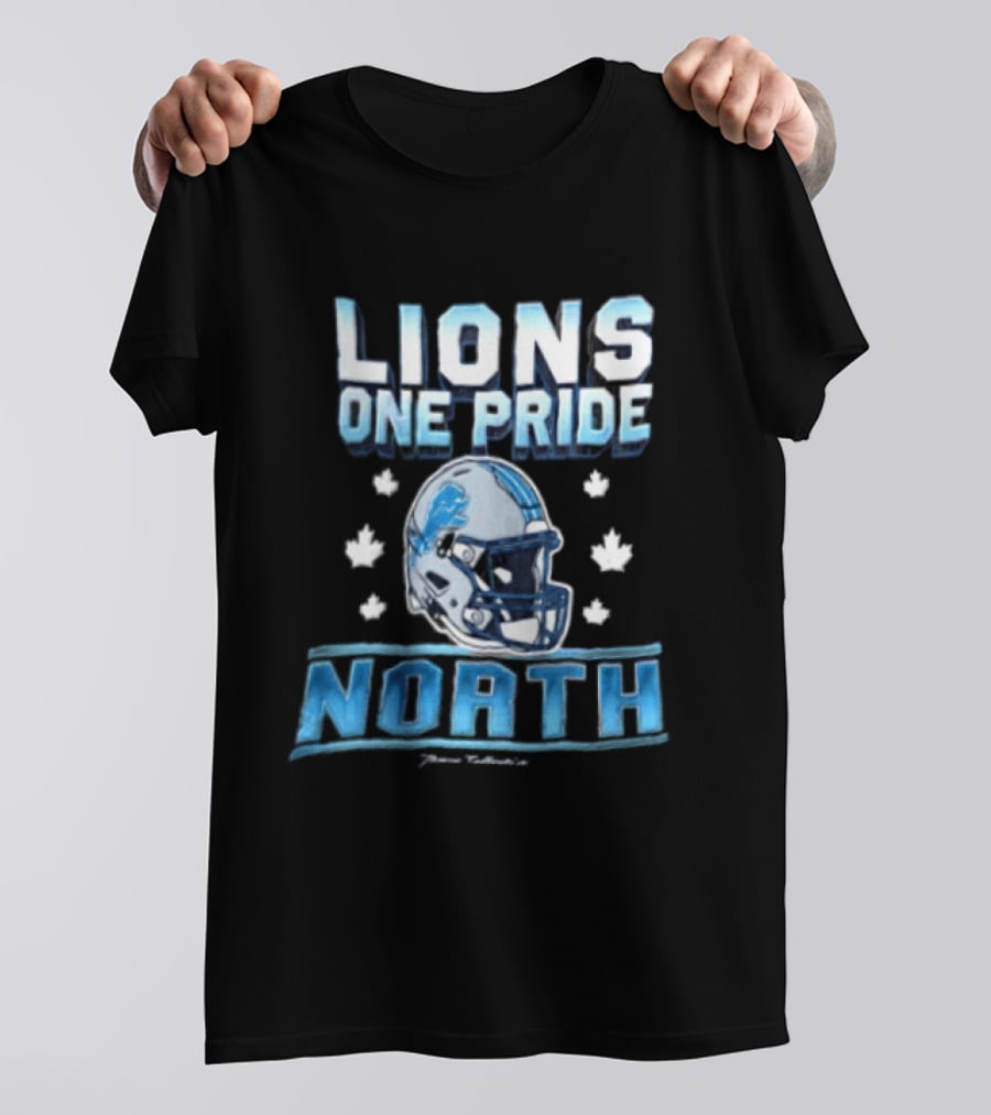 Lions One Pride North Detroit Lions Football Helmet Fan Gear T-Shirt