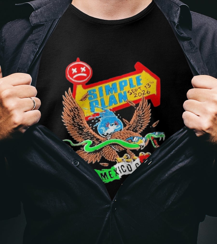 Simple Plan Vans Warped Tour Sep 13 2026 Mexico City Event T-Shirt