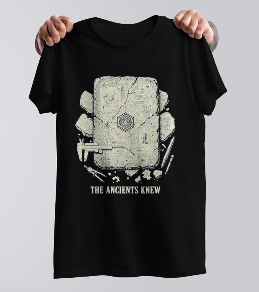 The Ancients Knew Ancient Technology Archaeology Symbols And Tools T-Shirt