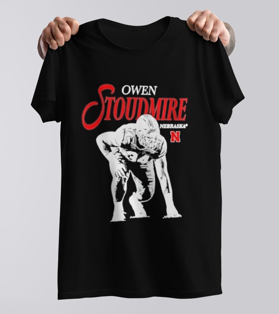 Owen Stoudmire Nebraska Cornhuskers NCAA Football Pose T-Shirt