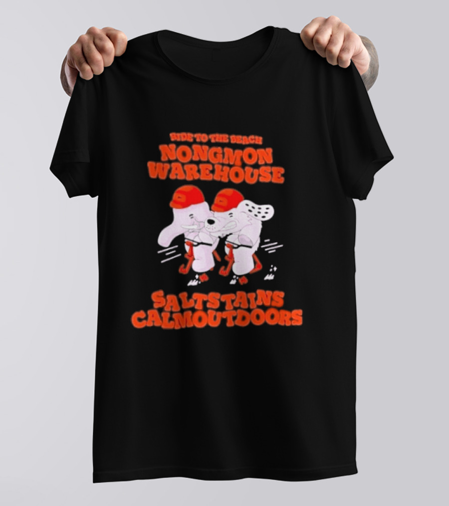Ride To The Beach Nongmon Warehouse Saltstains Calmoutdoors T-Shirt