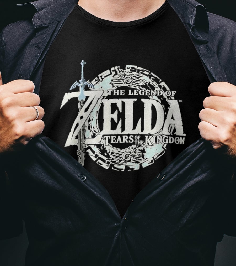 The Legend Of Zelda Tears Of The Kingdom Logo And Master Sword Element T-Shirt