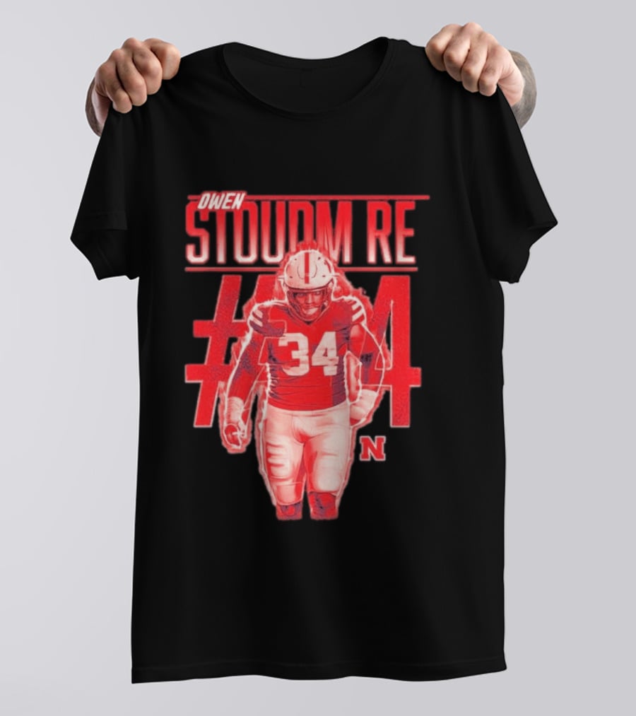 Owen Stoudmire 34 Nebraska Cornhuskers Football Player T-Shirt
