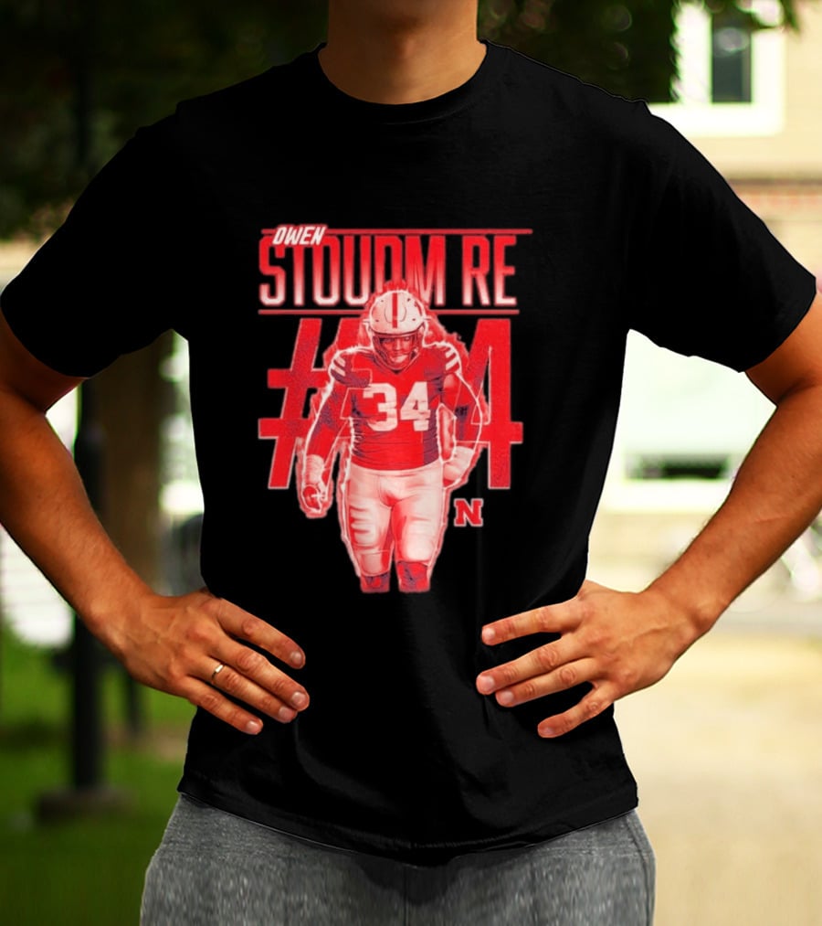 Owen Stoudmire 34 Nebraska Cornhuskers Football Player T-Shirt