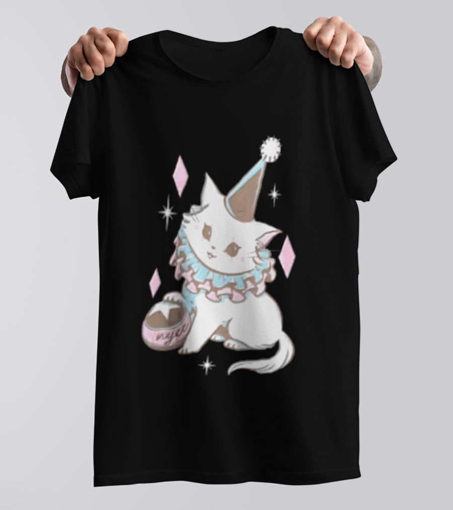 Popverse Superfans NYCC 2026 Mock Neck Cat Clown Nyeee T-Shirt