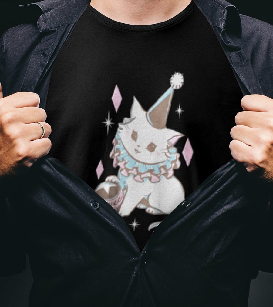Popverse Superfans NYCC 2026 Mock Neck Cat Clown Nyeee T-Shirt