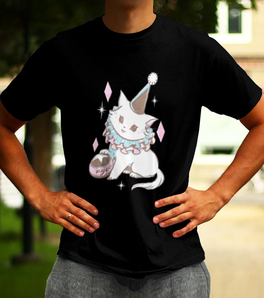Popverse Superfans NYCC 2026 Mock Neck Cat Clown Nyeee T-Shirt