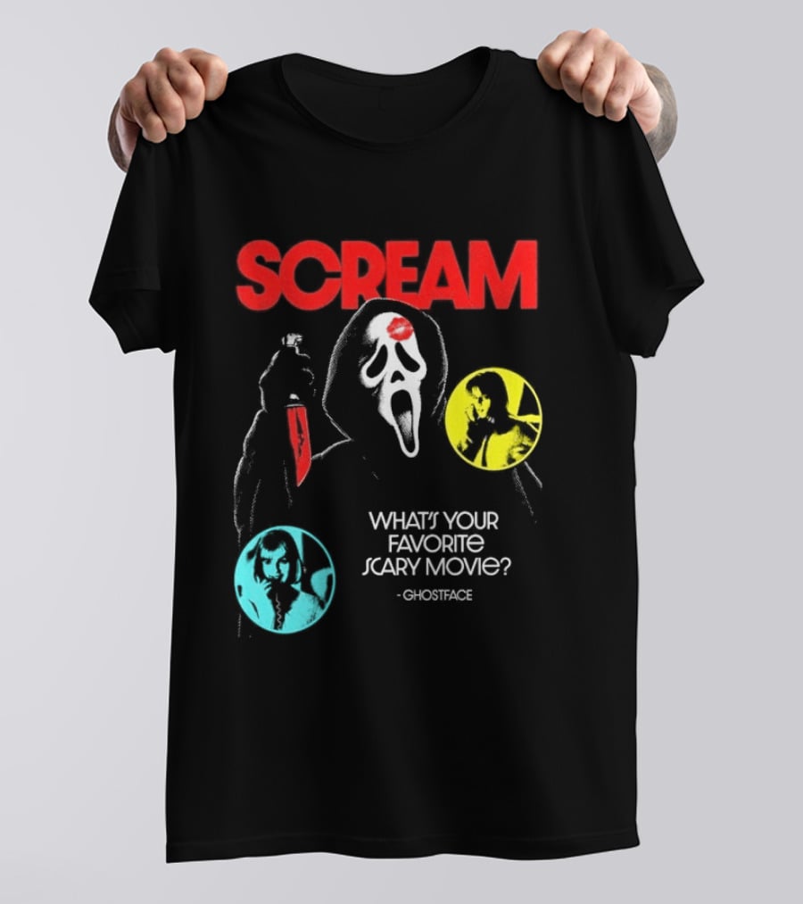 Scream Ghostface What's Your Favorite Scary Movie? T-Shirt