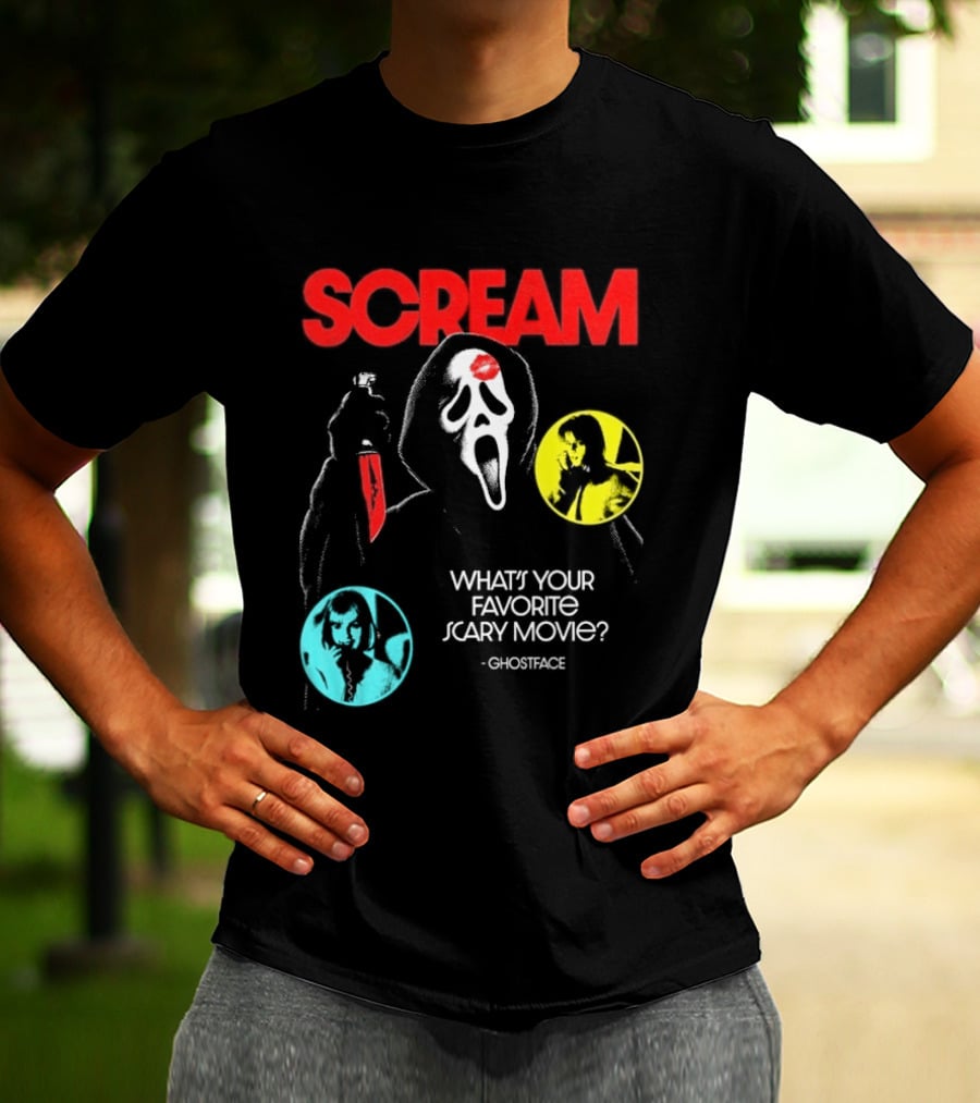 Scream Ghostface What's Your Favorite Scary Movie? T-Shirt