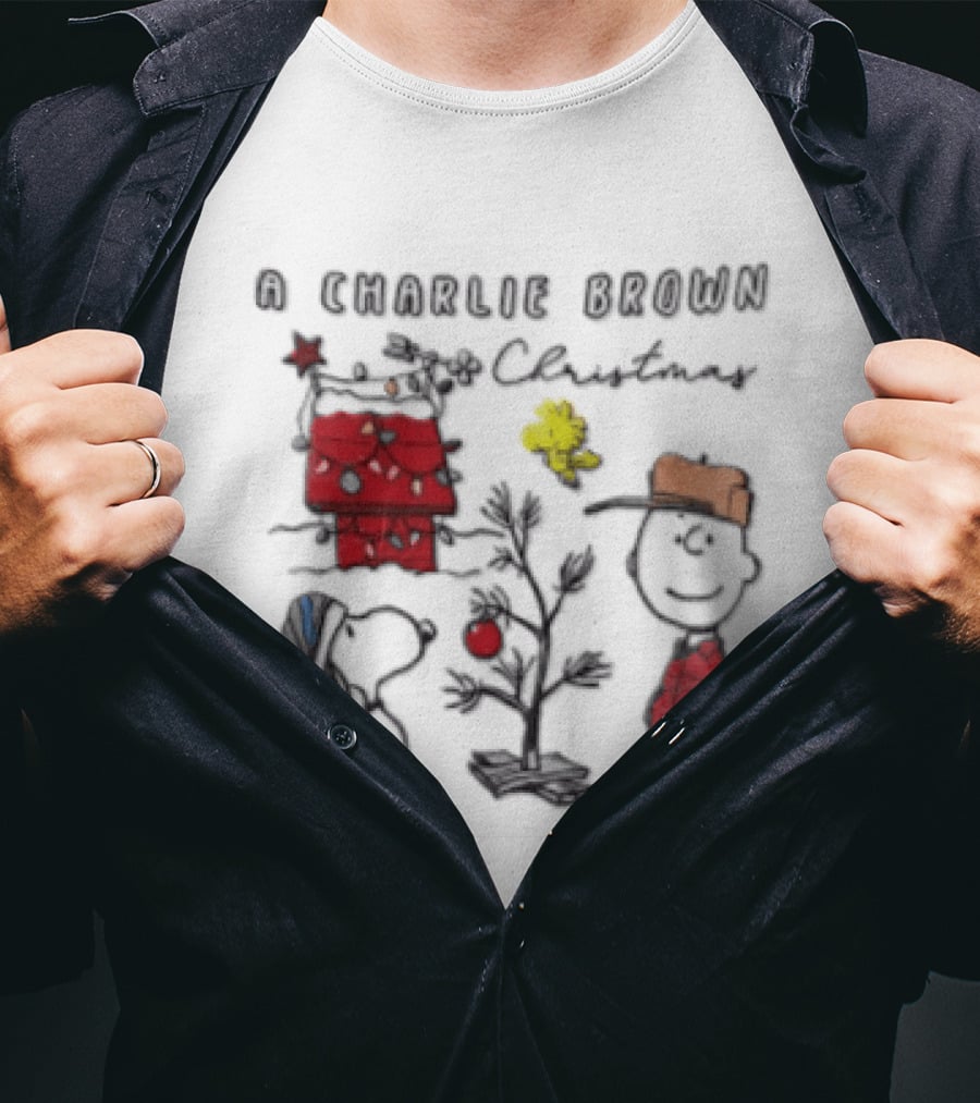 A Charlie Brown Christmas Snoopy Woodstock Holiday Scene T-Shirt