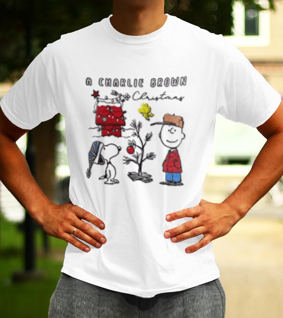 A Charlie Brown Christmas Snoopy Woodstock Holiday Scene T-Shirt