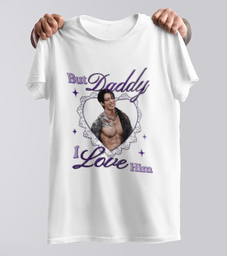 But Daddy I Love Him Jungkook Heart Purple Stars T-Shirt