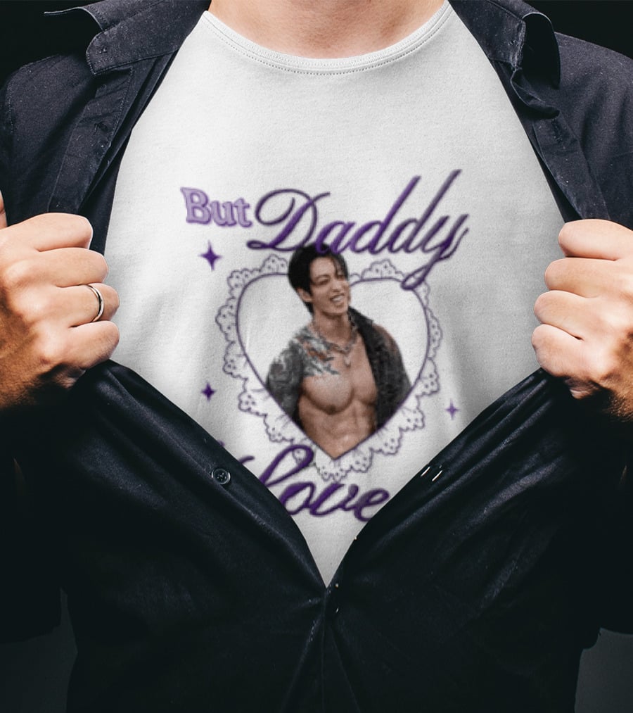 But Daddy I Love Him Jungkook Heart Purple Stars T-Shirt