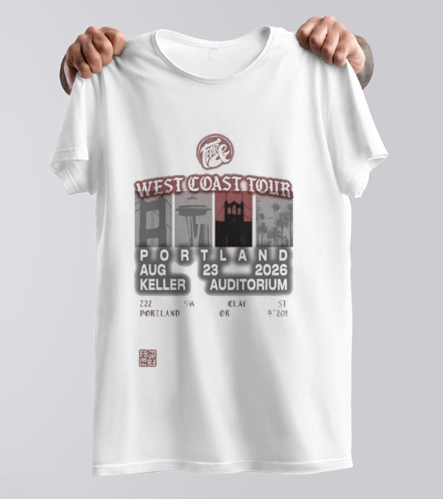 Fearandpod Portland Keller Auditorium August 26 West Coast Tour 2026 T-Shirt