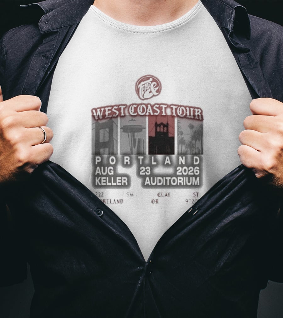 Fearandpod Portland Keller Auditorium August 26 West Coast Tour 2026 T-Shirt