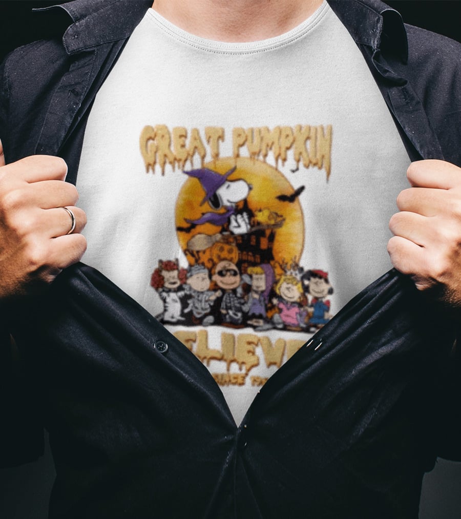 Great Pumpkin Believer Since 1966 Peanuts Halloween Snoopy Woodstock Charlie Brown Linus Sally Lucy Iconic Cartoon T-Shirt