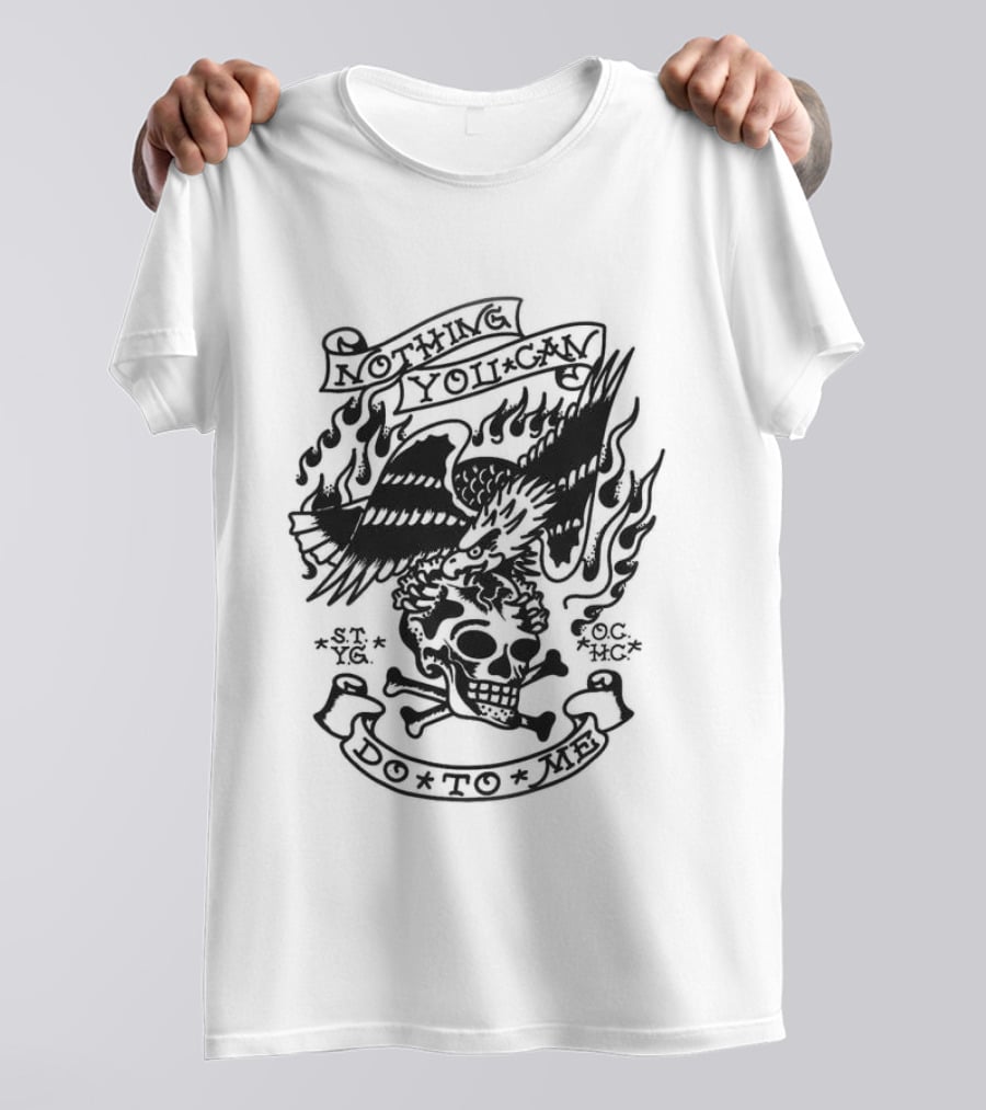 Nothing To Lose Eagle Skull Tattoo Ash Grey T-Shirt
