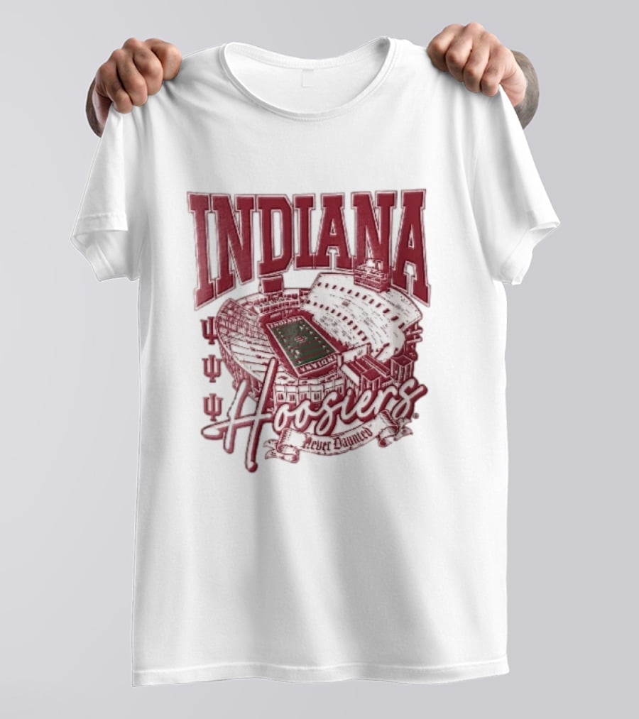 Indiana Hoosiers Never Daunted Memorial Stadium Aerial View Football Field Banner T-Shirt