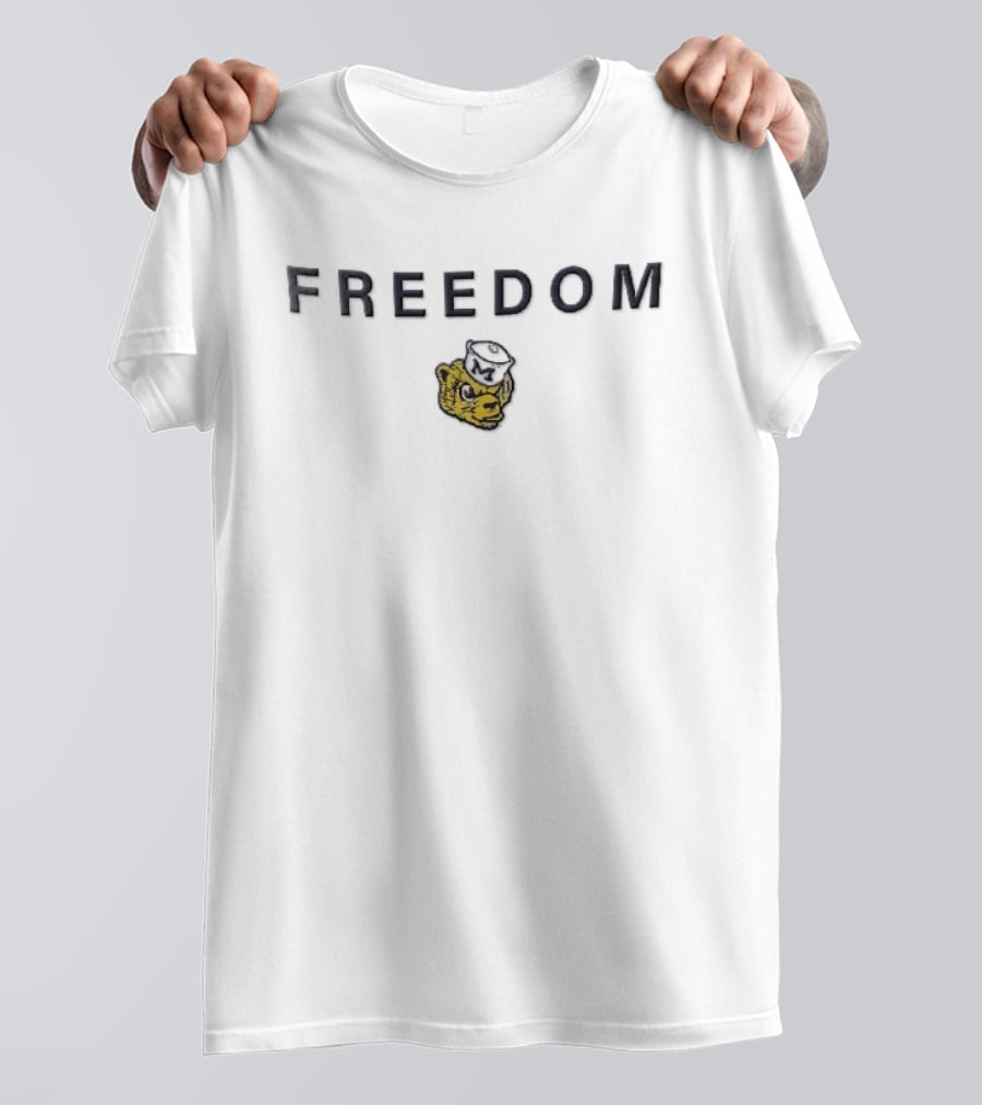 Michigan Wolverines NCAA FREEDOM Sailor Hat Head T-Shirt