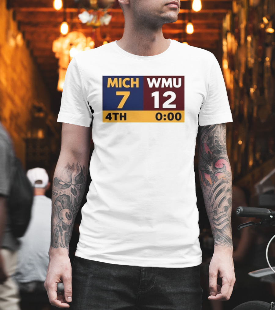 Nice Dave Portnoy Wearing MICH 7 WMU 12 4th 0:00 Michigan Miracle Comeback T-Shirt
