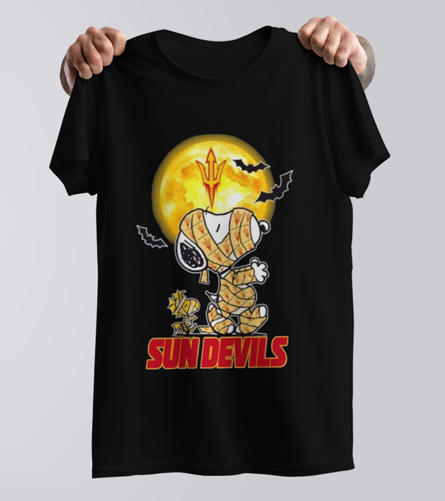 Arizona State Sun Devils Snoopy Woodstock Cosplay Mummy Halloween T-Shirt