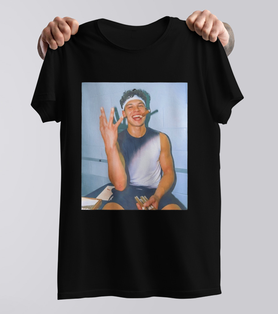 Ben Shelton Smoking Cigar Hand Gesture Victory Celebration T-Shirt